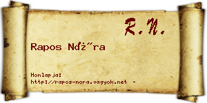 Rapos Nóra névjegykártya